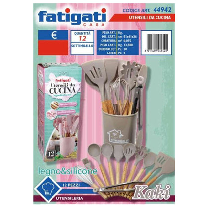 Utensili Da Cucina - 12 Pezzi - Kaki 44942