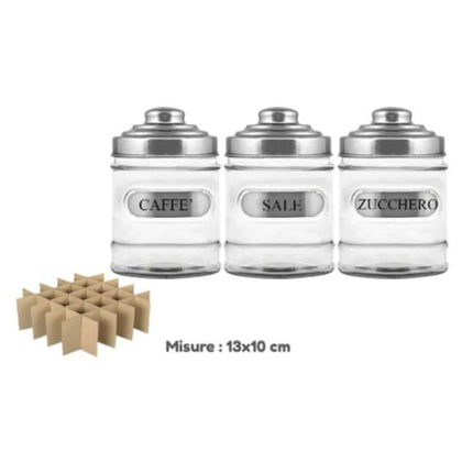 Barattolo in Vetro con Tappo Alluminio 680 ml - 13x10 cm