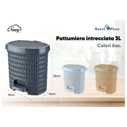 Pattumiera Intrecciata 3Lt 545019 Nouvy - 19X14Xh25 Cm