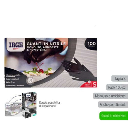 Guanti Monouso 100Pz Nitr. Nero S 6242A
