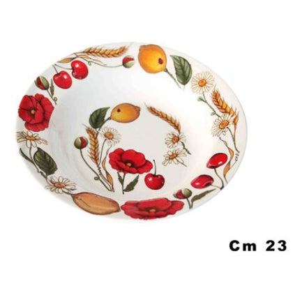 Piatto Fondo Mel.Papaveri 23Cm 1645-1552
