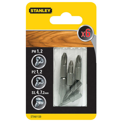 Piranha Stanley Sta61120 (X61120) 6 Inserti Mm.25 Ass.