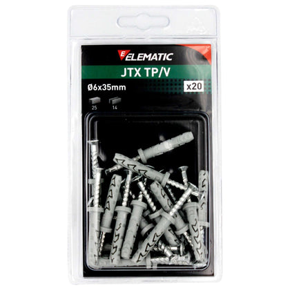 Elematic Blister Tassello Jtx Tp/V 6X35 Con Vite 20 Pz - 10 Cf