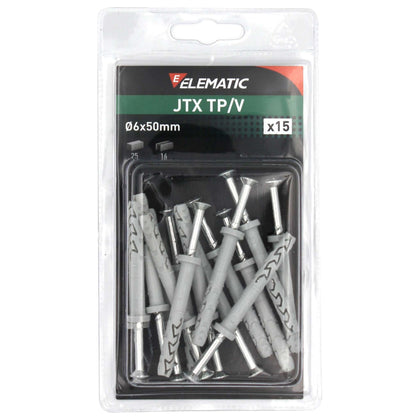 Elematic Blister Tassello Jtx Tp/V 6X50 Con Vite 15 Pz - 10 Cf