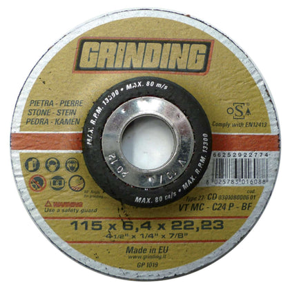 Grinding Disco Per Sbavare Marmo D 115X6,4 Mm - 25 Pz