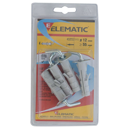 Elematic Blister Tassello Enp Gm12 Gancio Med 4 Pz - 8 Cf