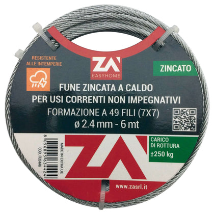 Cavetto Acciaio Zincato Antigiro 133F D 3 25 M