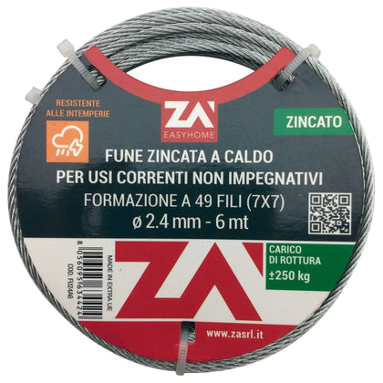 Cavetto Acciaio Zincato Antigiro 133F D 6 25 M