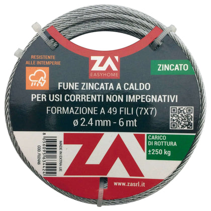 Cavetto Acciaio Zincato 7F D 0,9 Mm 25 M