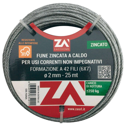 Cavetto Acciaio 49F Con Anima Acciaio D 1,8 Mm Per 9 M