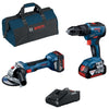 Bosch-B Superkit 18V Trapano+Smerig.+2Batt.4,0Ah+Caric.