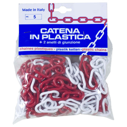 Catena Plastica Bianco Rosso D 6 Mm Da 5 M