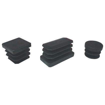 Puntali Alettati Quadrati 25X25 Mm Plastica Nero - 200 Pz