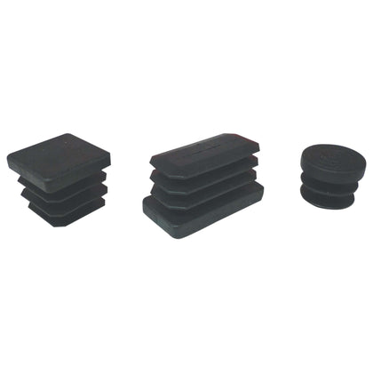 Puntali Alettati Quadrati 40X40 Mm Plastica Nero - 200 Pz