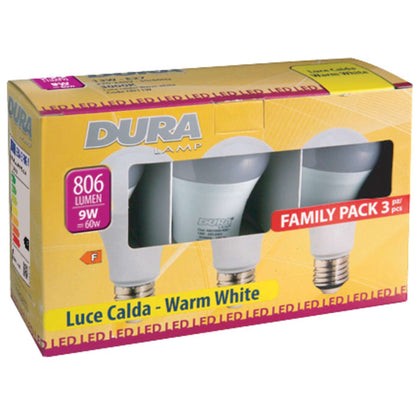 Led Set 3 Goccia 9W E27 Lumen 806-3000K Calda - 6 Pz