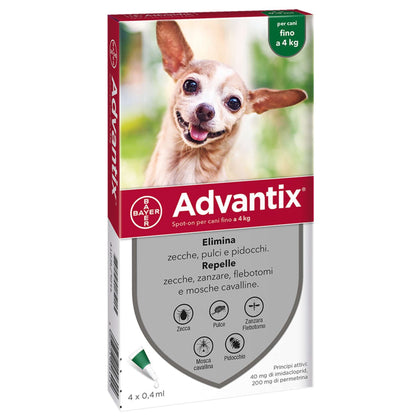 Bayer Advantix Spot On 4 Pipette Cani 0- 4 Kg