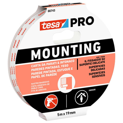 Tesa Nastro Biadesivo Mounting Pro Muro 19Mmx5M - 10 Pz