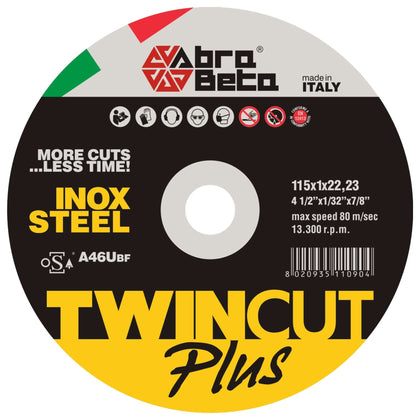 Abrabeta Disco Per Ferro Twin Cut Plus 115X1,0 Mm - 50 Pz