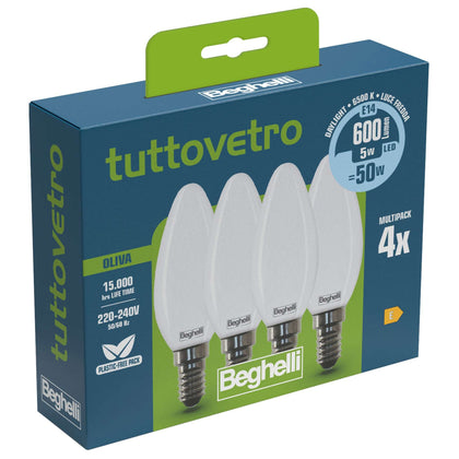 Beghelli Led 58055 Oliva E14 W5 Fr6500K Set 4 - 10 Cf