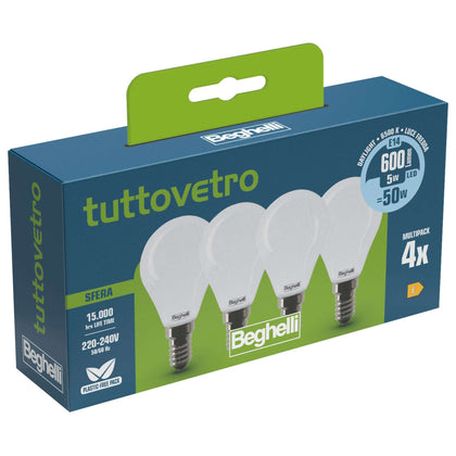 Beghelli Led 58058 Sfera E14 W5 Fr6500K Set 4 - 10 Cf