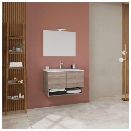 Mobile Bagno Oslo 2 Ante 80 Sosp. Rovere Fumo