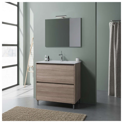 Mobile Bagno Lisbona 2 Ante 80 Rovere Fumo