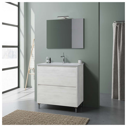 Mobile Bagno Lisbona 2 Ante 80 Rovere Bianco