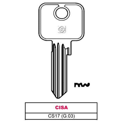 Silca Chiave Asc Cs17 (G.Vad 0) Cisa - 10 Pz