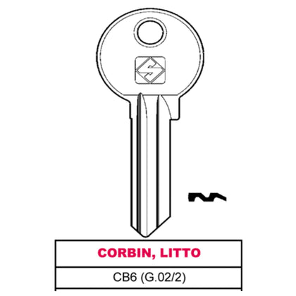 Silca Chiave Asc Cb6 (G.Vac 2) Corbin, Litto - 100 Pz