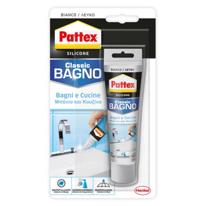 Henkel Silicone Pattex Bagni E Cucine Bianco Blister Ml. 50