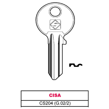 Silca Chiave Ottone Cs204 (G.Vac 2) Cisa - 20 Pz