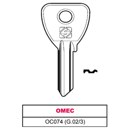 Silca Chiave Ottone Oc074 (G.Vac 3) Omec - 20 Pz