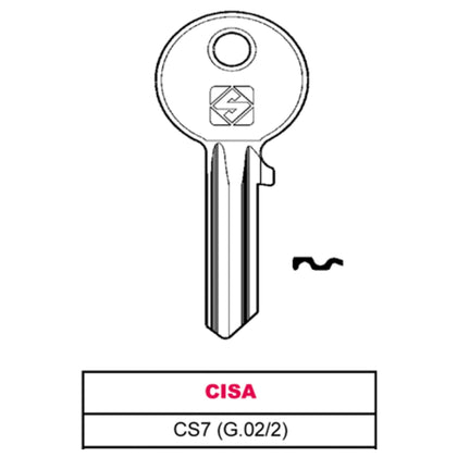 Silca Chiave Ottone Cs7 (G.Vac 2) Cisa - 50 Pz