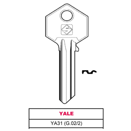 Silca Chiave Ottone Ya31 (G.Vac 2) Yale - 100 Pz