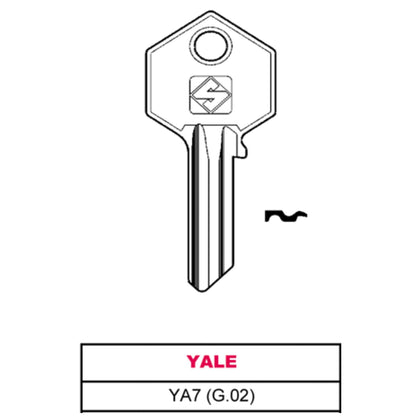 Silca Chiave Ottone Ya7 (G.Vac 0) Yale - 20 Pz