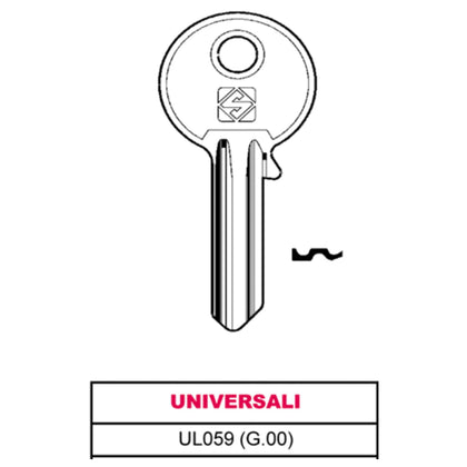 Silca Chiave Ottone Ul059 (G.Vab 0) Universale - 20 Pz