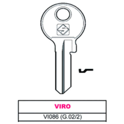 Silca Chiave Ottone Vi086 (G.Vac 2) Viro - 50 Pz