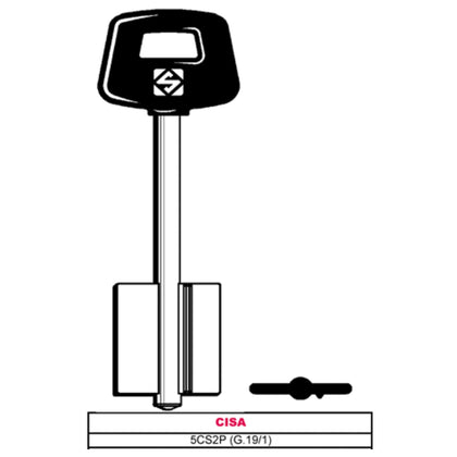 Silca Chiave A Doppia Mappa 5Cs2P (G.Vat 6) Cisa - 5 Pz