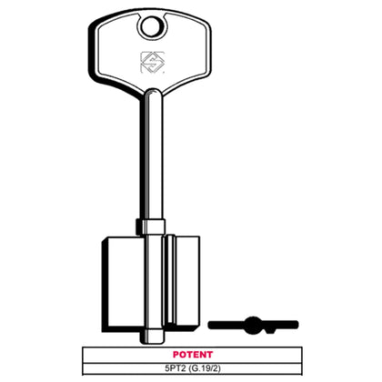 Silca Chiave A Doppia Mappa 5Pt2 (G.Vat 5) Potent - 5 Pz