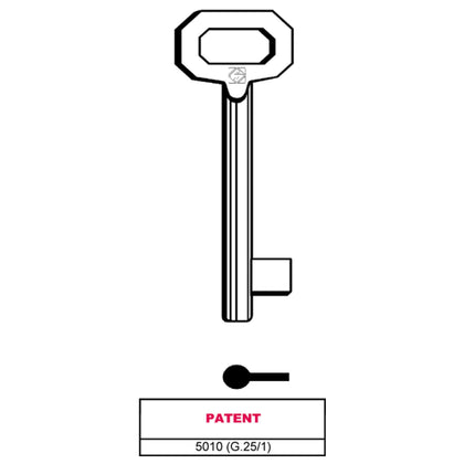 Silca Chiave A Mappa 5010 (G.Vaz 1) Patent - 5 Pz