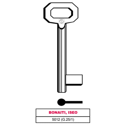 Silca Chiave A Mappa 5012 (G.Vaz 1) Bonaiti, Iseo - 5 Pz