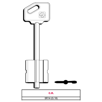 Silca Chiave A Doppia Mappa 5R14 (G.Vas 5) C.R. - 5 Pz