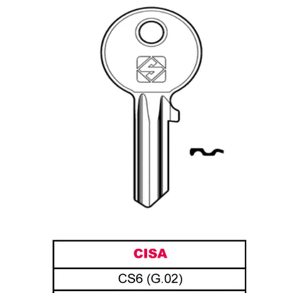 Silca Chiave Ottone Cs6 (G.Vac 0) Cisa - 20 Pz