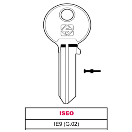 Silca Chiave Ottone Ie9 (G.Vac 0) Iseo - 20 Pz