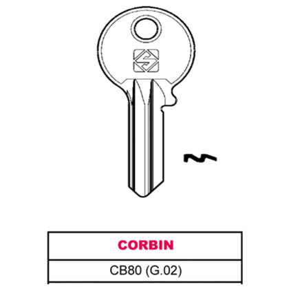 Silca Chiave Ottone Cb80 (G.Vac 0) Corbin - 20 Pz