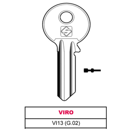 Silca Chiave Ottone Vi13 (G.Vac 0) Viro - 20 Pz