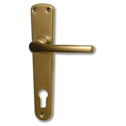 Maniglia F4 Foro Yale Per Porte Con Placca - Alluminio Bronzato - 8 Pz