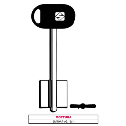 Silca Chiave A Doppia Mappa 5Mt9Bp (G.Vat 6) Mottura - 5 Pz