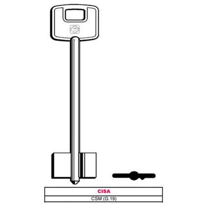 Silca Chiave A Doppia Mappa Csm (G.Vat 5) Cisa - 5 Pz