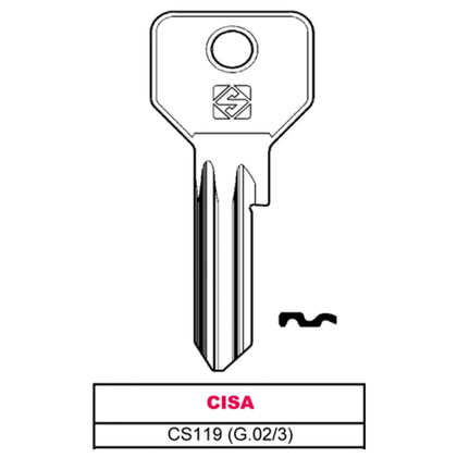 Silca Chiave Asc Cs119 (G.Vac 3) Cisa - 10 Pz